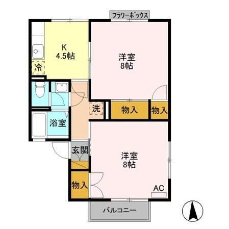 クレストファイブＡの物件間取画像